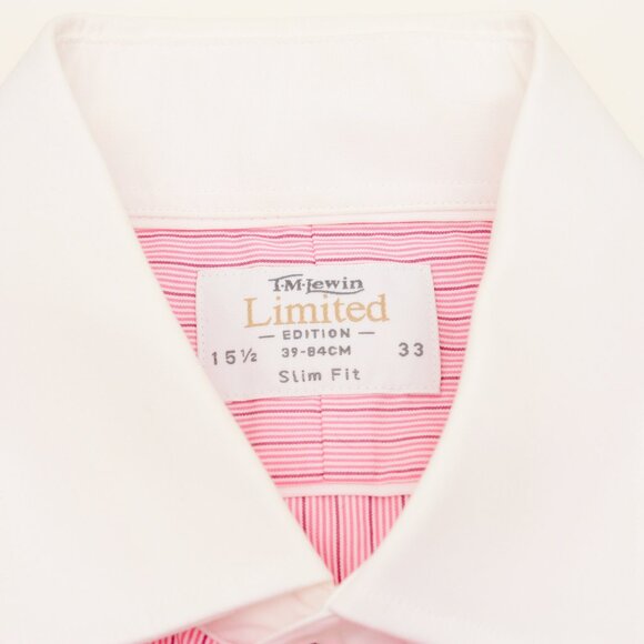 TM Lewin Limited Edition Long Sleeve Dress Shirt Pink Pinstripes 15.5 Slim Fit - Picture 5 of 8